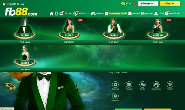 Nhà cái FB88 sở hữu nhiều sảnh live casino hàng đầu